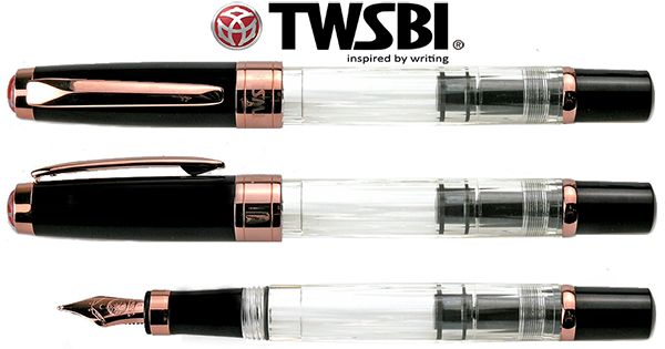 TWSBI Diamond 580 Black Rose Gold FP