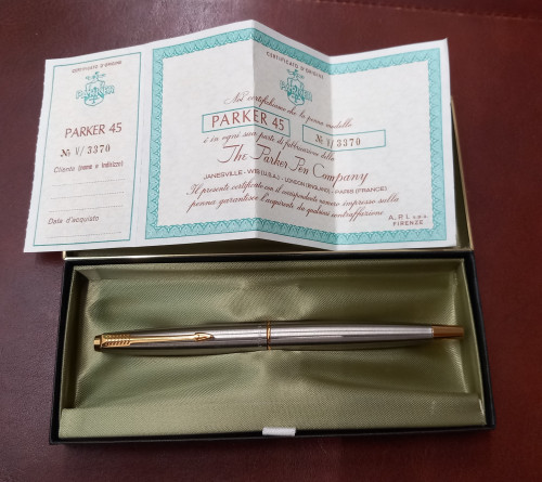 Parker 45 Flighter GT 1970s new in box.jpg