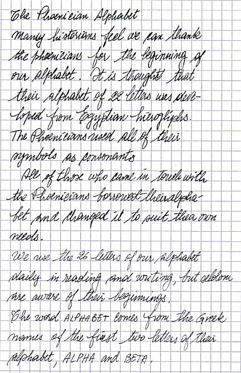 Prova di scrittura corsiva