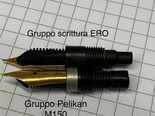 Gruppo scrittura Ero 407 a confronto con Pelikan M150