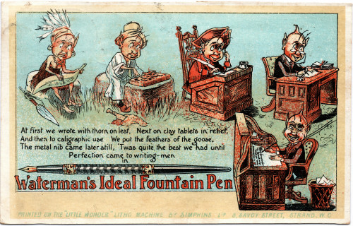 1. WATERMAN’S – 1904 – Waterman’s Ideal Fountain – Postcard.jpg