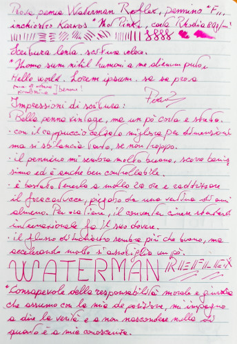 Waterman Reflex - Abulafia - Scrittura