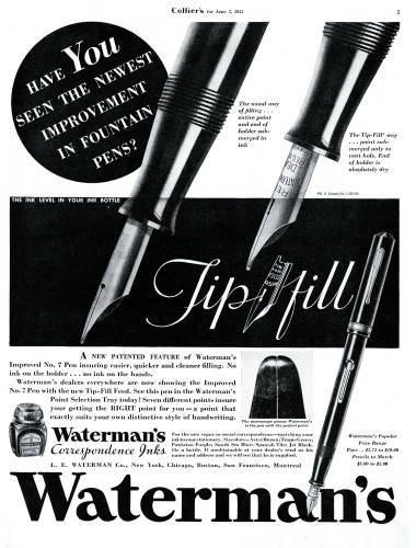 13. WATERMAN - 1933.06 – Improved No. 7 Pen with Tip-Fill Feed & Correspondence Inks - Collier's magazine - pag.3.jpg