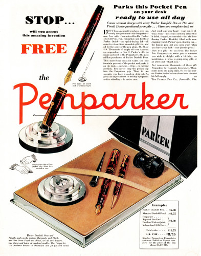 5. PARKER – 1932.04. The Penparker - The Saturday Evening Post – Vol.204, No. 44, pag.1 (seconda di copertina).jpg