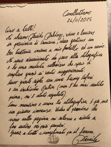 Presentazione scritta a mano