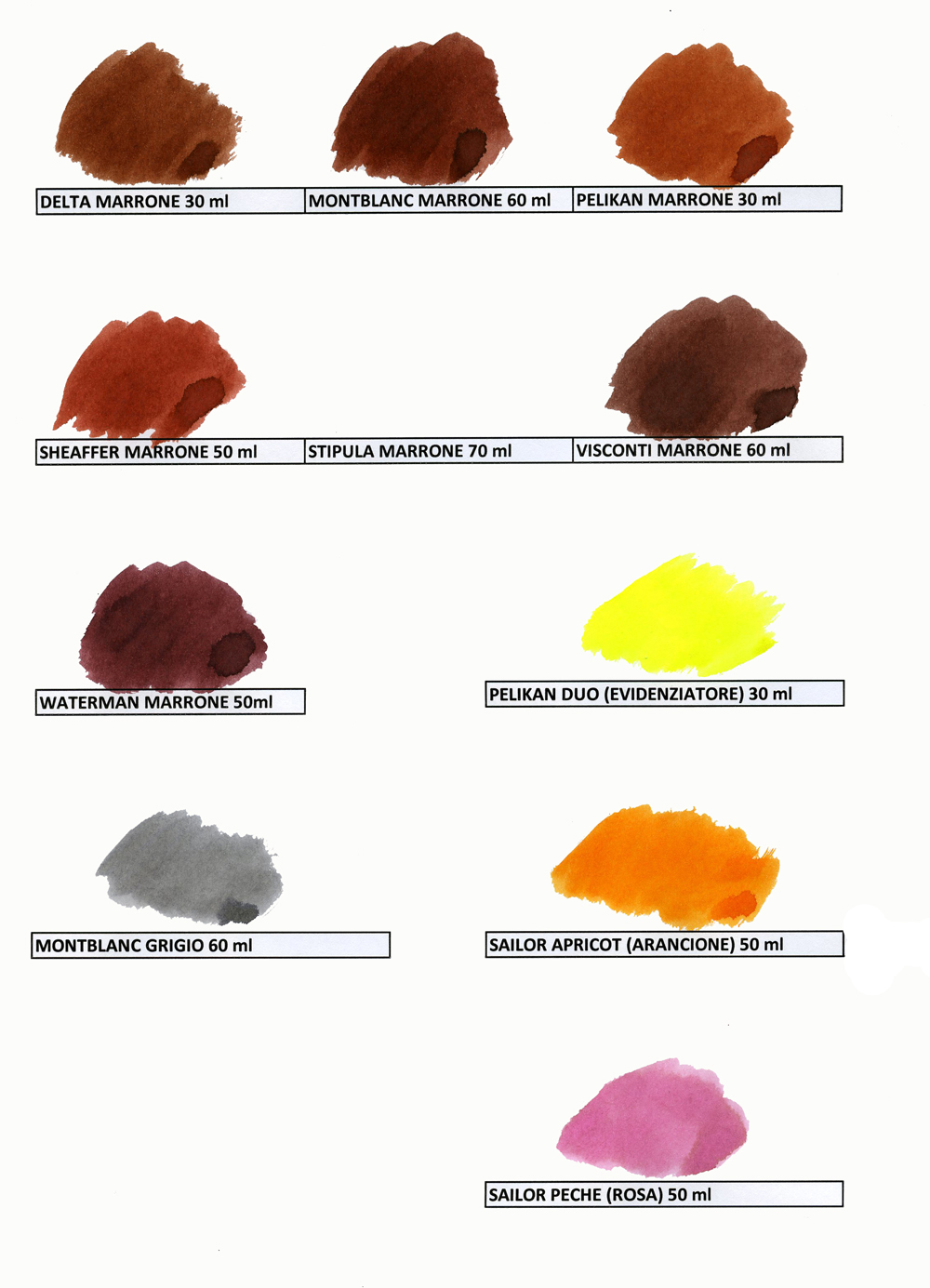 INCHIOSTRI MARRONI E VARI