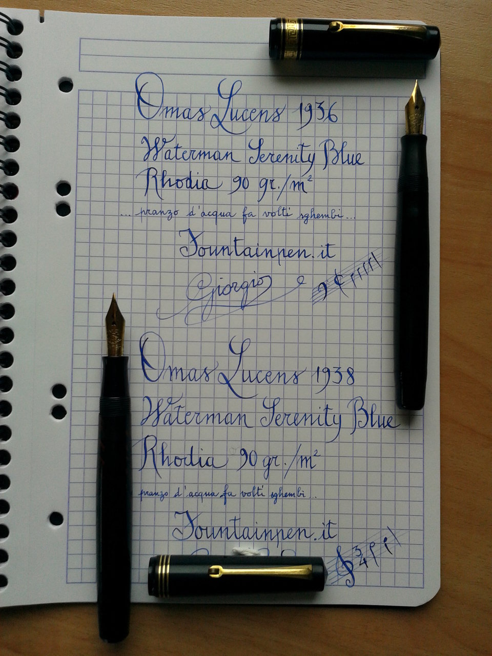 10. OMAS Lucens 1936+1938 writing samples.jpg