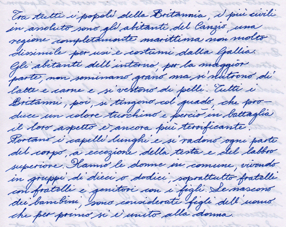 Cesare - De Bello Gallico - La Britannia e il Canzio