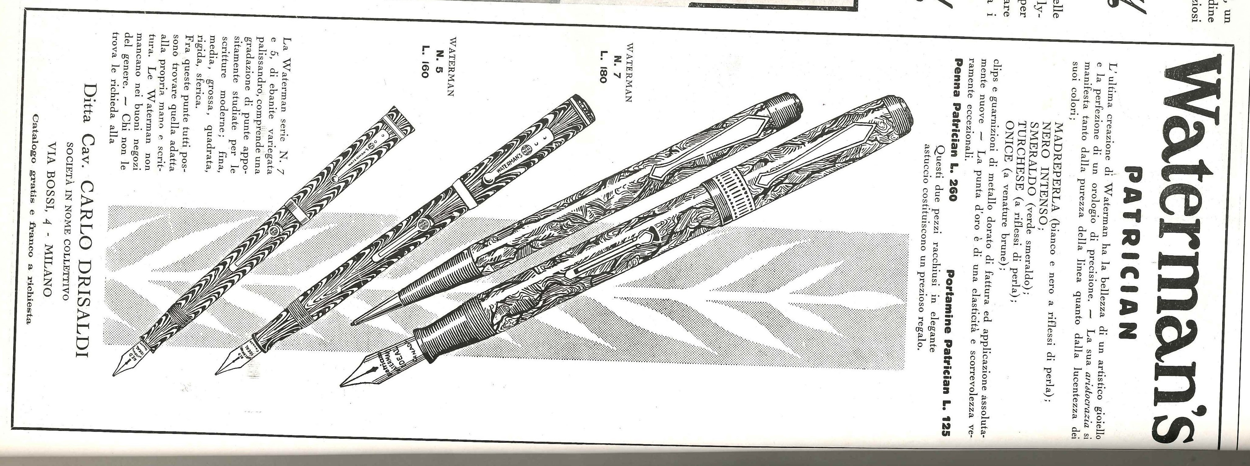 WATERMAN modello PATRICIAN - L'Illustrazione Italiana - Anno LVII n.30, 27 Luglio 1930, pag. 120..jpg