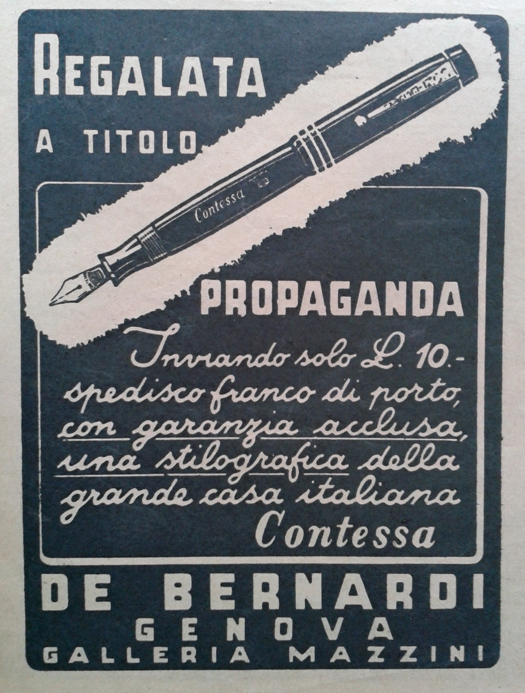 CONTESSA modello non identificato - CRONACHE DELLA GUERRA - Settimanale - Anno IV N.14 -1942-04-04, pag. seconda di copertina.jpg