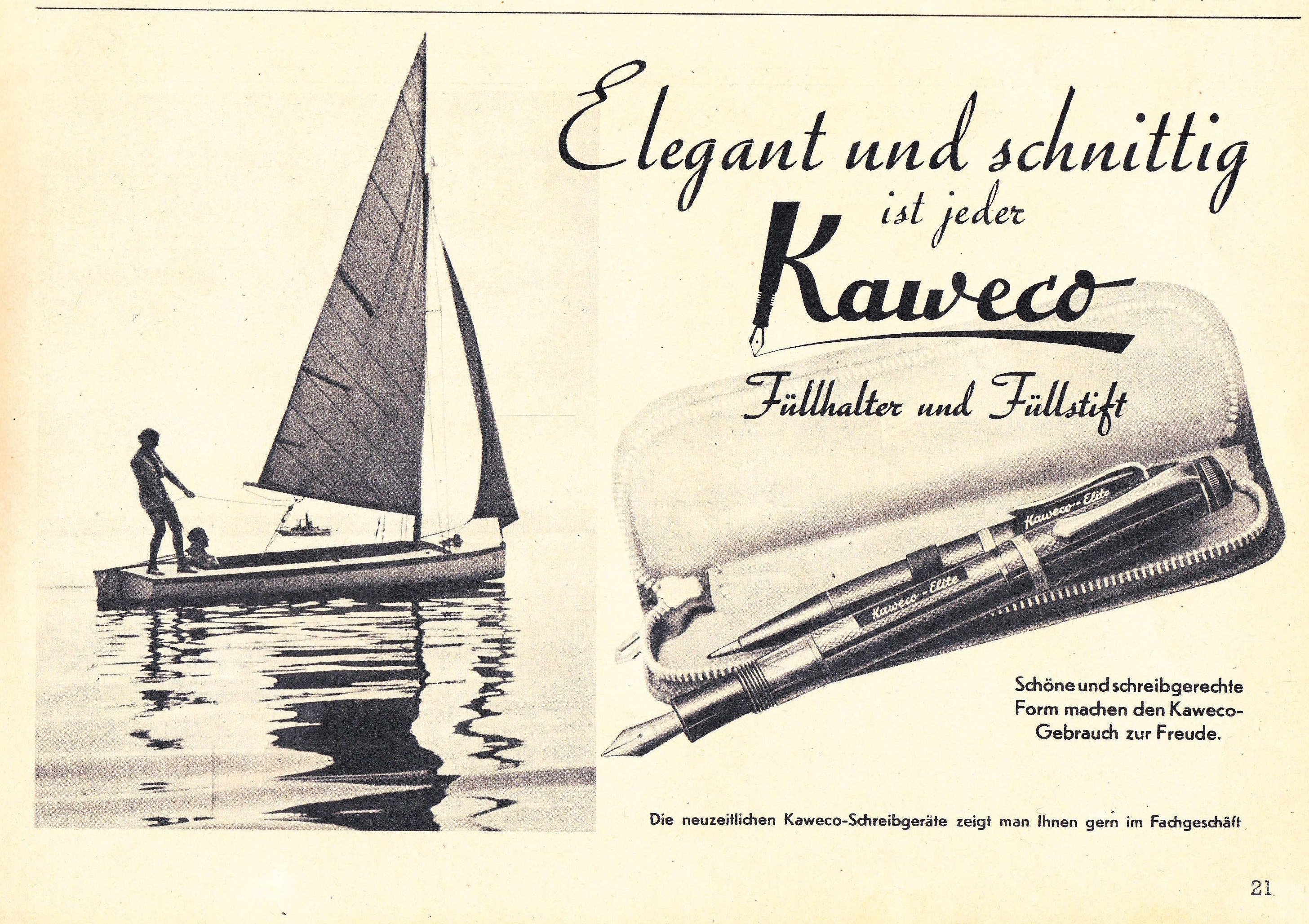 2. KAWECO mod. Elite - 1941-05 - SIGNAL - quindicinale - 1o Numero di Maggio 1941 - Nr.9 - pag.21 barca a vela.jpg