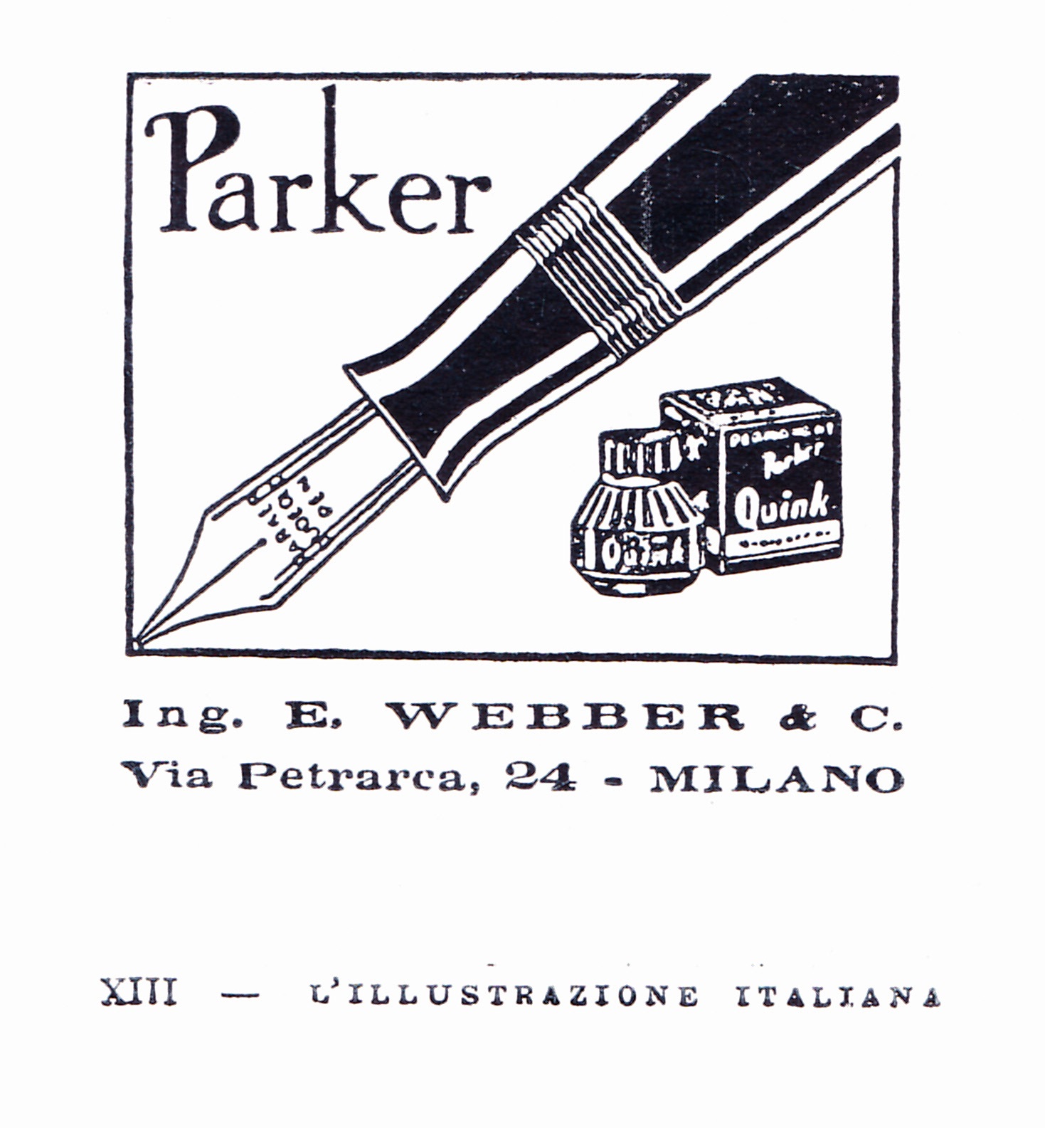 7. PARKER Duofold e  incgiostro PARKER Quink - 1940-11-24 - L'Illustrazione Italiana - Anno LXVII N.47 - pag.XIII delle pubblicità.jpg