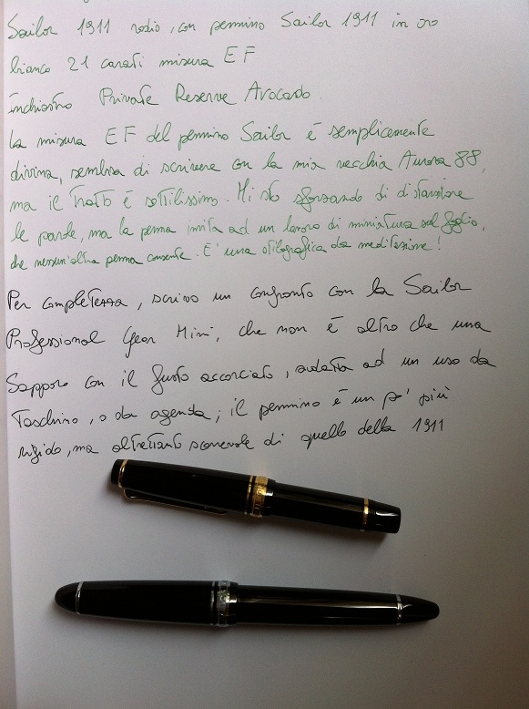 SAILOR 1911 RODIO EF: PROVA DI SCRITTURA