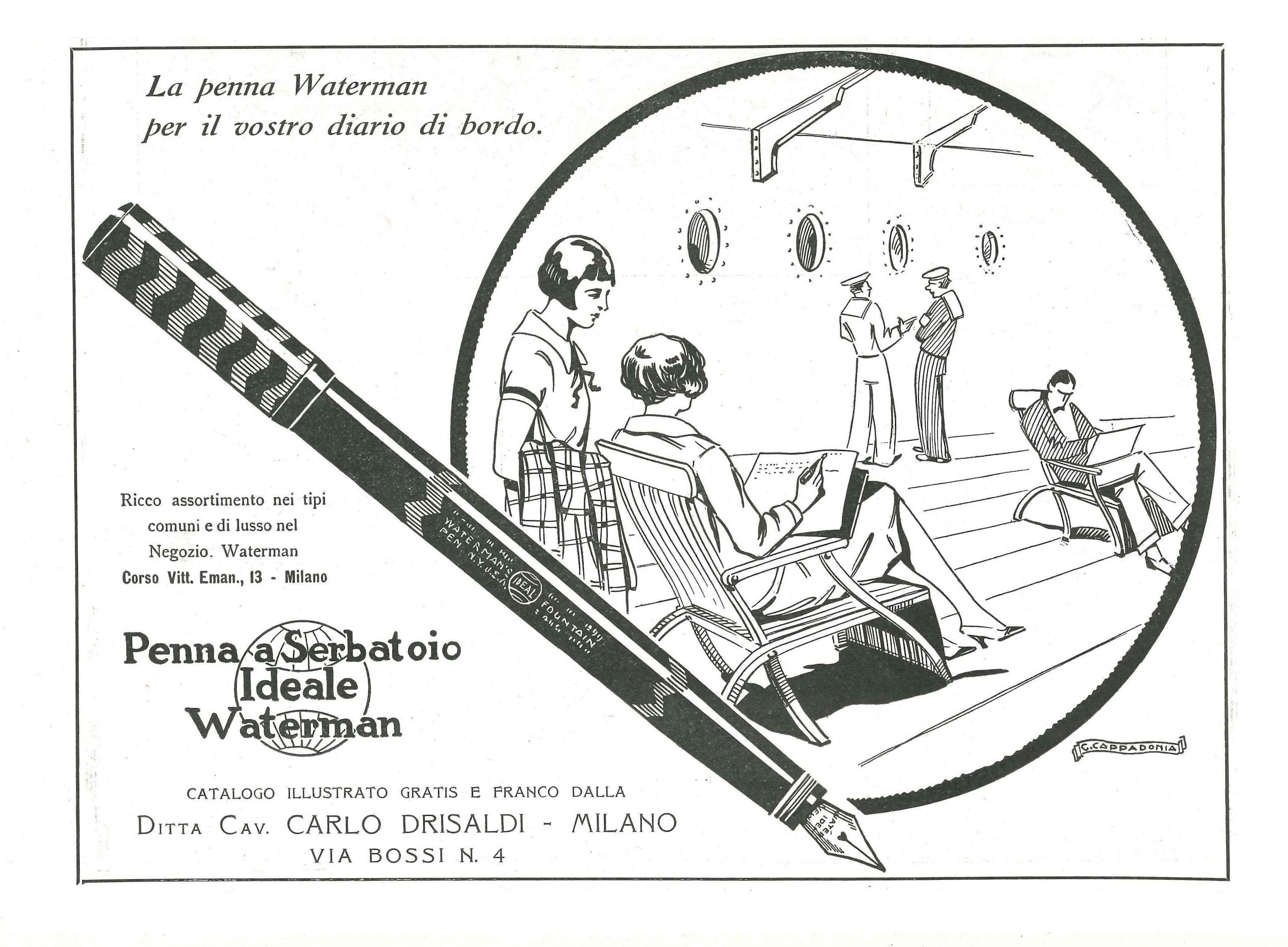 A7. WATERMAN - Safety - 1927-08-14. L'Illustrazione Italiana - Anno LIV - N.33, pag.IV. By Cappadonia.jpg