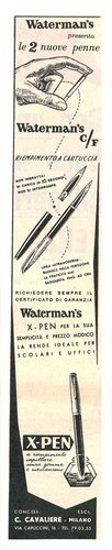 4. WATERMAN - modelli C-F e X-PEN - 1958-11-16. La Domenica del Corriere - Anno 60, N.46, pag.22.jpg