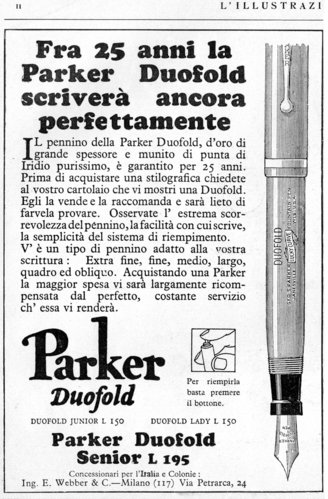 3. PARKER - Duofold - 1927-06-12. L'Illustrazione Italiana - Anno LIV - N.24 - pag.II.jpg