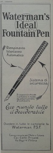 WATERMAN - PSF pocket self filler - 1919-12-07. La Domenica del Corriere - Anno XXI, N.49, pag.10.jpg