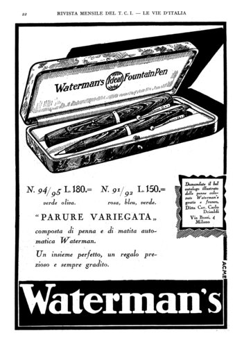 2. WATERMAN - 92 e 94 - 1930-01. Le Vie d'Italia - Anno XXXVI - N.1 - pag.22.jpg