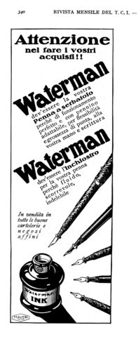 3. WATERMAN - Generica Marca e Inchiostro - 1930-07. Le Vie d'Italia - Anno XXXVI - N.7 - pag.340.jpg