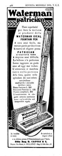 5. WATERMAN - Patrician - 1930-10. Le Vie d'Italia - Anno XXXVI - N.10 - pag.488.jpg