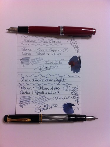 Sailor Blue Black / Caran d'Ache Blue Night