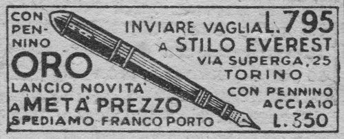 4. STILO EVEREST - generica - 1947-07-13. La Domenica del Corriere - Anno 49 N.28, quarta di copertina (pag.IV).jpg