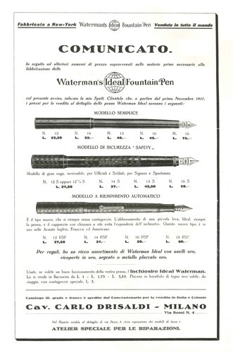 WATERMAN - mod. 1x, 1xS, 1xPSF. 1917-11-01. Il Secolo Illustrato - Anno V - N.21, pag.788.jpg