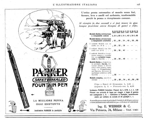 4. PARKER - mod. div. - 1918-02-10 - L'Illustrazione Italiana - Anno XLV - N.6.jpg (1.71 MiB) Visto 3919 volte PARKER - mod. div. - 1918-02-10 - L'Illustrazione Italiana - Anno XLV - N.6