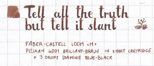 Pelikan 4001 Braun mix Tell All the Truth psd.jpg (193.98 KiB) Visto 832 volte Suggerimento per miscela inchiostri Pelikan 4001 Braun e Diamine Blue-Black