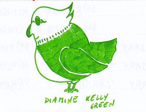 Diamine Kelly Green doodle bird 01.jpg