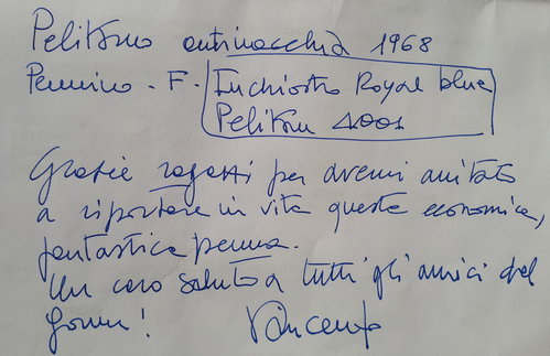 20181010_145641.jpg (3.34 MiB) Visto 2535 volte Pelikano 1968, "prova" di scrittura.