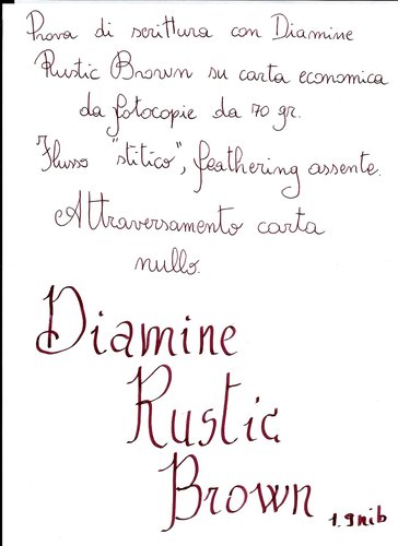 Diamine Rustic Brown 2.jpg (251.43 KiB) Visto 2456 volte Prova su carta da fotocopie economia, 75 gr.