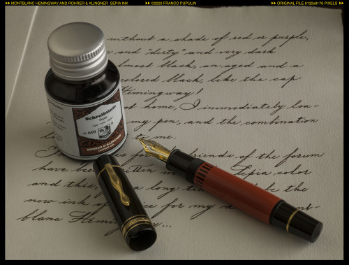 Montblanc Hemingway and Rohrer & Klingner Sepia ink ©FP.jpg