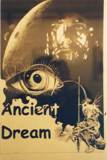 &quot;Ancient Dream&quot; (tavola dimensione A3. Purtroppo il riflesso è dovuto al vetro della cornice. La foto è stata scattata durante una personale, parecchi anni fa).