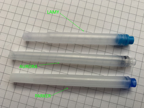 Giusto per riferimento le tre diverse cartucce da usare come &quot;pestello&quot;